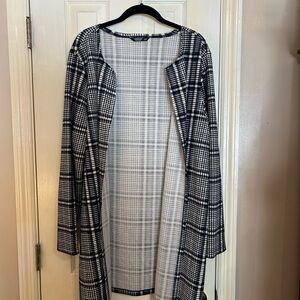 SHEIN Black and White Plaid Coat
